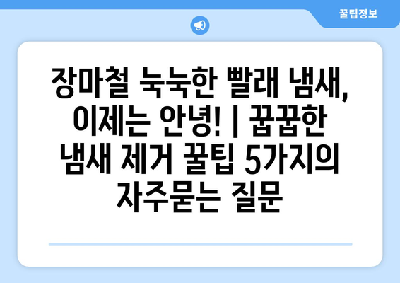 장마철 눅눅한 빨래 냄새, 이제는 안녕! | 꿉꿉한 냄새 제거 꿀팁 5가지