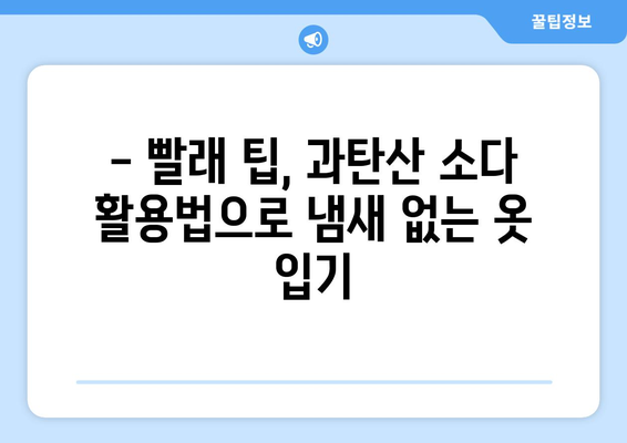 빨래 악취 제거의 마법! 과탄산 소다 활용법 | 냄새 제거, 빨래 팁, 세탁 꿀팁