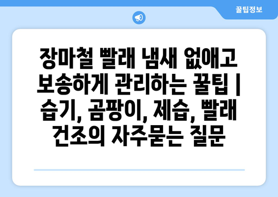 장마철 빨래 냄새 없애고 보송하게 관리하는 꿀팁 | 습기, 곰팡이, 제습, 빨래 건조