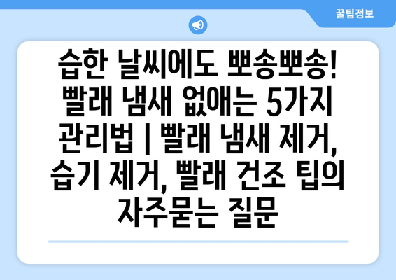 습한 날씨에도 뽀송뽀송! 빨래 냄새 없애는 5가지 관리법 | 빨래 냄새 제거, 습기 제거, 빨래 건조 팁