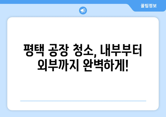 평택 공장 청소의 모든 것| 내부부터 식품공장까지 완벽 해결 | 산업, 공장 청소, 위생 관리, 안전