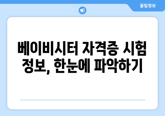 베이비시터 자격증 무료 수강으로 꿈을 현실로! | 자격증 취득 방법, 시험 정보, 추천 교육기관