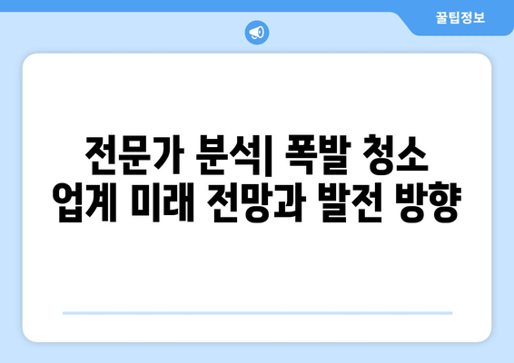 폭발 청소 업계 동향| 안전과 효율성 개선 위한 핵심 전략 | 안전 관리, 기술 발전, 업계 현황, 전문가 분석