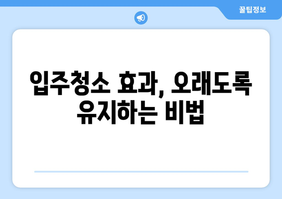 입주청소 후 깨끗한 집, 이렇게 유지하세요! | 청결 유지 꿀팁, 효과적인 관리법, 집안 청소 노하우