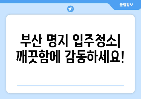 부산 명지 입주청소| 안구 정화는 기본, 깨끗함에 감동하세요! | 입주청소, 새집증후군, 청소업체