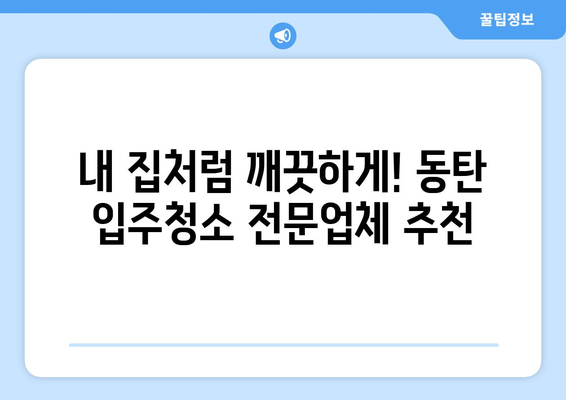 동탄 입주청소 성공 전략| 꼼꼼한 체크리스트와 전문가 추천 | 입주청소, 동탄, 청소 팁, 체크리스트, 전문업체